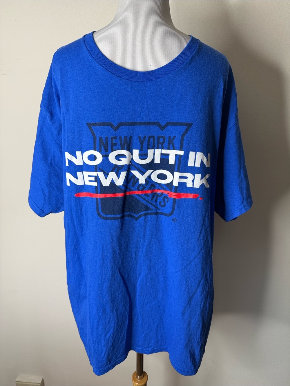 New York Rangers Royal Blue Crewneck Logo Tee